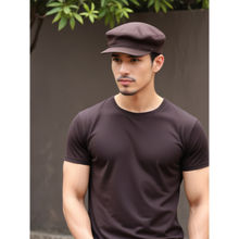 CHOKORE Men Brown Flat Top Cotton Baseball Cap