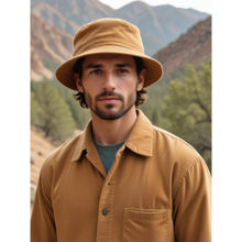 CHOKORE Men Brown Reversible Corduroy Style Cotton Bucket Hat