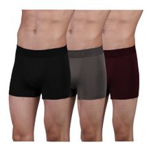 FREECULTR Men's Anti-Microbial Air-Soft Micromodal Underwear Trunk, Pack of 3 - Multi-Color