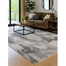 OBSESSIONS Grey Abstract Polyester Carpet ideal for Living room and Bedroom