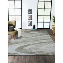 OBSESSIONS Cream Abstract Polyester Carpet ideal for Living room and Bedroom