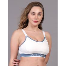 BRACHY Women Anti Bacterial Full Coverage Lightly Padded Beginners Bra Blue