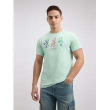 Pepe Jeans Men Green Printed Short Sleeve T-Shirt