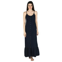Twenty Dresses By Nykaa Fashion Dark In Denim Maxi Dress - Blue