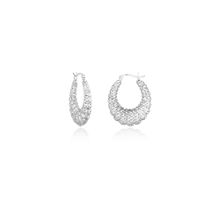 Nistra Women Sterling Silver Hoops Earrings