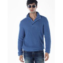 Jack & Jones Men Blue Textured Sweater
