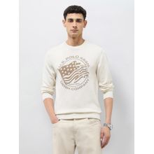 U.S. Polo Assn. Denim Co. Men White Graphic Sweater
