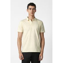 Van Heusen Men Yellow Printed Polo Neck T-shirt