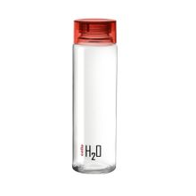 CELLO H2O Glass Fridge Water Bottle With Plastic Cap 920Ml, Red