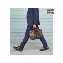 The Clownfish Faux Leather Expandable Messenger Bag - Dark Brown