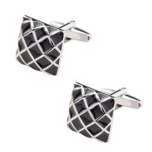 The Tie Hub Black & Silver Net Square Cufflinks