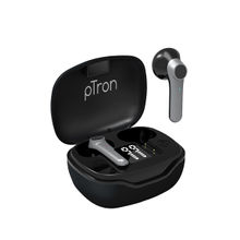 pTron Basspods 281 Bt5.1 Wireless Headphones With 12Hrs Playback Time With Case (Black & Grey)
