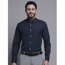 Cantabil Men Cotton Navy Blue Formal Full Sleeves Shirt
