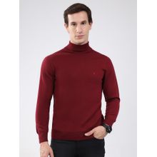 Monte Carlo Men Maroon High Neck Full Sleeve Sweater