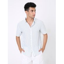 BLNK Classic Linen Blend Blue Striped Shirt