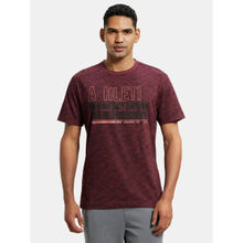 Jockey 2714 Men Super Combed Cotton Rich Round Neck T-Shirt - Burgundy Print