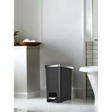 OBSESSIONS Black Plastic Step Dustbin with Fingerprint Resistant (10 L)