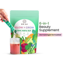 Dr. Su Glow X Grow 6-In-1 Beauty Supplement For Skin, Hair & Gut Health 1 Sachet A Day