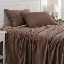 Maspar Colorart Charlotte Yarn Dyed Texture 310gsm Brown Double Bed Cover
