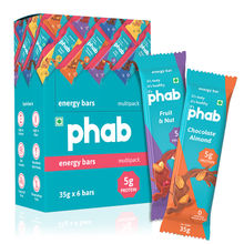 Phab Fruit & Nut & Chocolate Almond 5g Protein Energy Bars (Pack of 12)