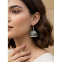 Gahan Women Antique Silver Plated Oxidised Jhumka Earrings