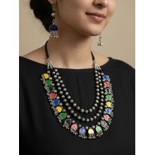 Gahan Women Multicolor German Silver Elite Chic Artificial Stones Layered Jewellery Set