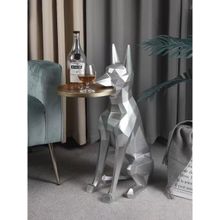 Smokey Cocktail Abstract Dog Figurine Table (Silver)