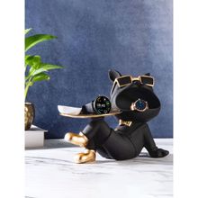 Smokey Cocktail Butler Bulldog With Tray (Black)