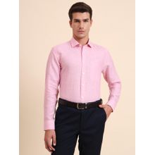 JadeBlue Regular Fit Light Pink Linen Formal Shirt