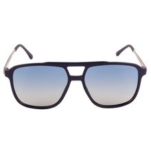 Equal Blue Color Sunglasses Rectangle Shape Full Rim Black Frame