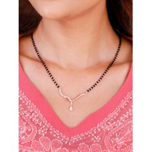 Giva Sterling Silver Rose Gold Enchanted Knot Mangalsutra For Women
