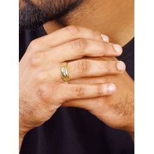 Giva Sterling Silver Golden Eternal Bliss Ring,Adjustable for Men