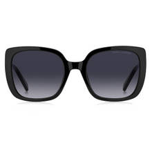 Marc Jacobs Women Dark Grey Shaded Lens Black Square Sunglasses with UV Protection (55)