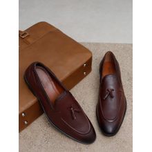 Louis Stitch Rosewood Maroon Shoes Comfortable Tassel Boat Shoes for Men