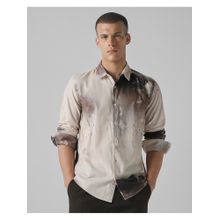 Mufti Rich Eggshell White Abstract Shirt