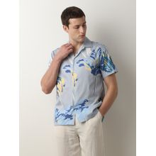 Selected Blue Floral Short Sleeves Shirt