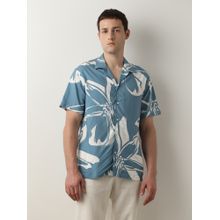 Selected Blue Floral Short Sleeves Shirt