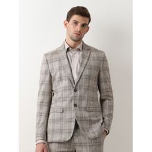 Selected Light Brown Check Suit-Set Blazer