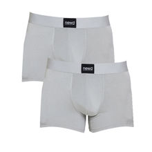 NEWD Solid Lt. Grey Underwear Trunk For Men's (pack Of 2) Grey