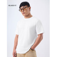 The Souled Store Men White Solids: White Men Relaxed Fit T-Shirt