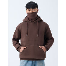 The Souled Store Men Brown Oversized Ninja Cops: Brownstone Men Oversized Hoodies