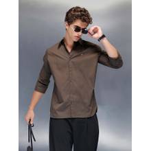 WROGN Men's Casual Slim Fit Shirt - Brown