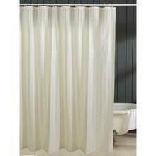 OBSESSIONS Polyester Waterproof Striped Shower Curtain with 12 Hooks, White
