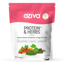 Oziva Protein & Herbs, Women - Chocolate Whey Protein + Green Shaker