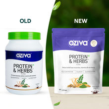 Oziva Protein & Herbs, For Men - Cafe Mocha + Green Shaker