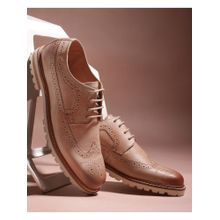 Rare Rabbit Brox Tan Genuine Leather Brogues