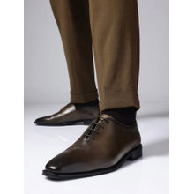 Rare Rabbit Corax Olive Genuine Leather Formal Brogues