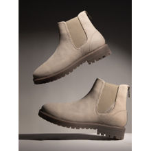 Rare Rabbit Gum Pro Beige Nubuck Chelsea Boots