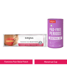 Sirona Fda Approved Menstrual Cup Large with Period Pain Relief Patch 5 Patches