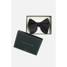 Peter England Men Black Embroidered Tie Bow